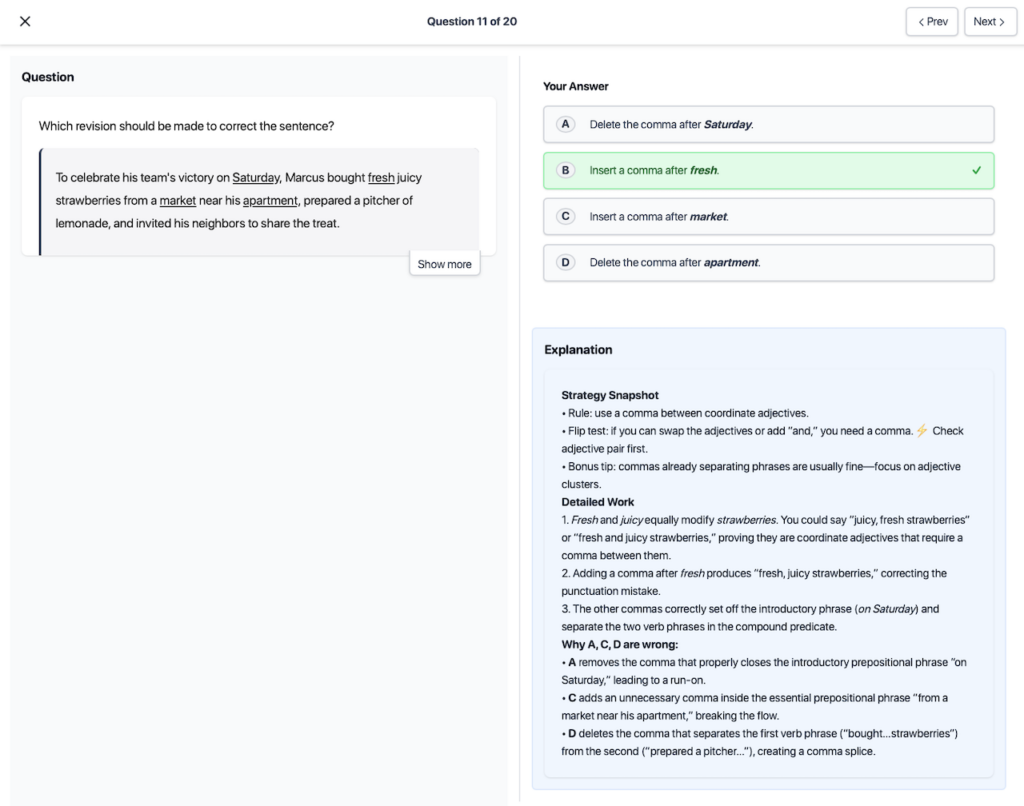 SHSAT Prep Daily Quiz